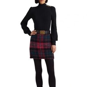 Lauren Ralph Lauren Plaid Mohair Plaid Mini Skirt- NWT!! Size 4